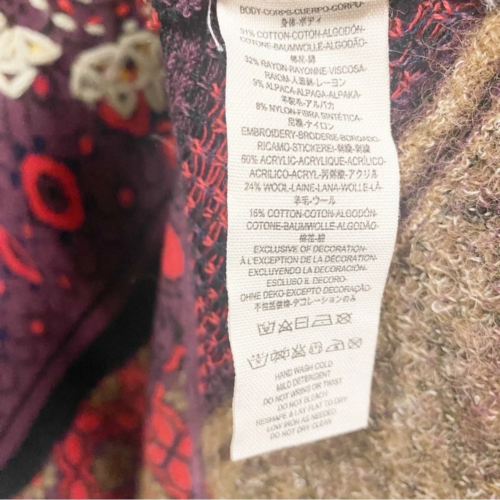 Free People World Traveler Boho Alpaca Blend Pullover Tunic Sweater - Picture 12 of 13